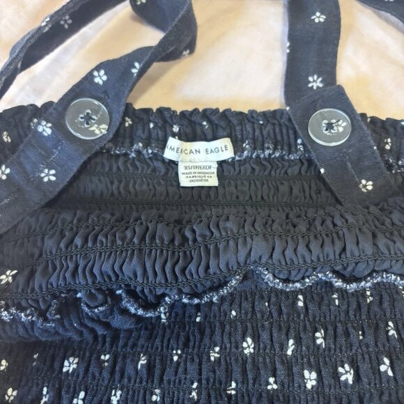 American Eagle Smocked Mini Dress Floral Print Casual Women's Size XS #246 - Picture 7 of 8